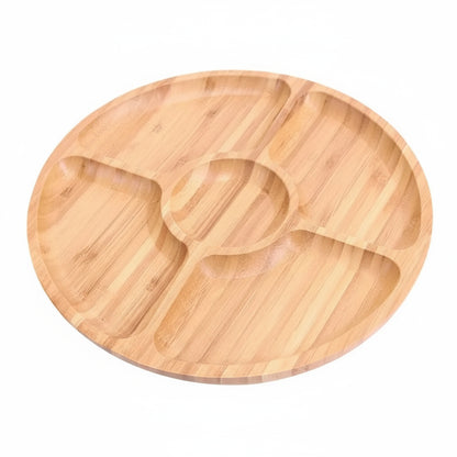 Bamboo Round 5-Section Serving Tray