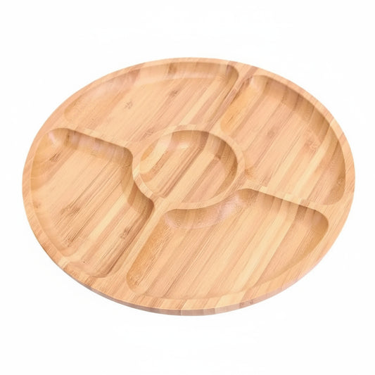 Bamboo Round 5-Section Serving Tray