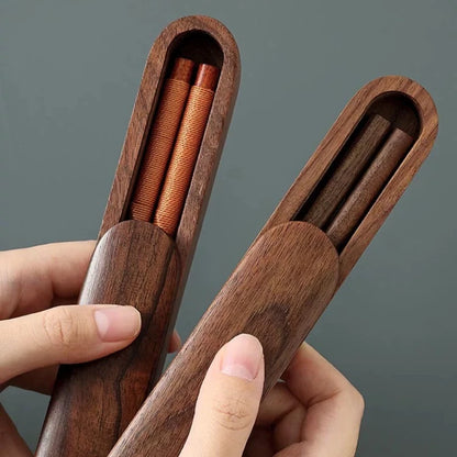 Wooden Cutlery Travel Set – Spoon, Fork & Chopsticks with Box