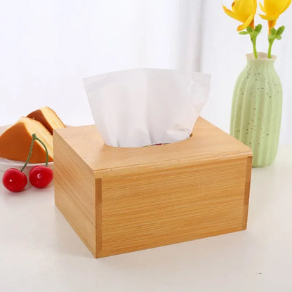 Bamboo Tissue Storage Box