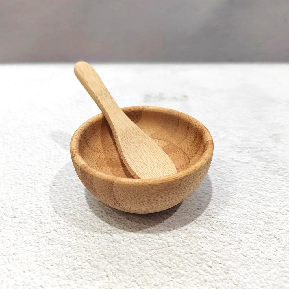Mini Bamboo Bowl Set – Mixing Bowl with Spoon