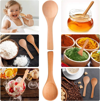 Mini Wooden Spoons – Natural Honey & Spice Spoon Set