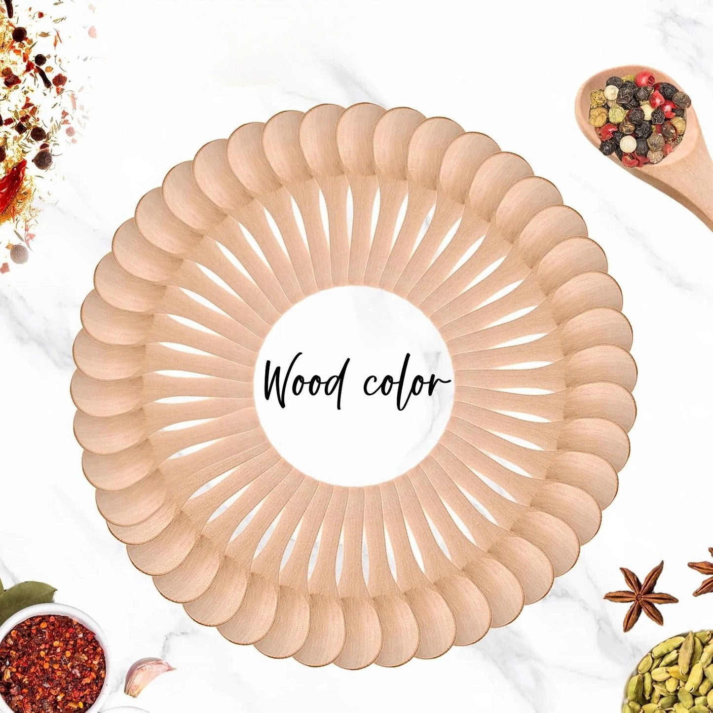 Mini Wooden Spoons – Natural Honey & Spice Spoon Set