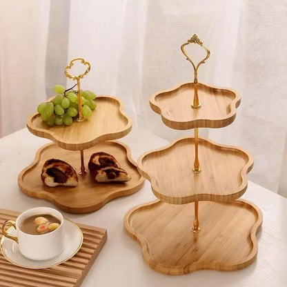 3/2-Tier Wooden Dessert & Cake Stand