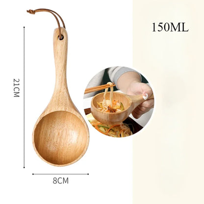 Large Wooden Scoop Spoon – Natural Kitchen Ladle