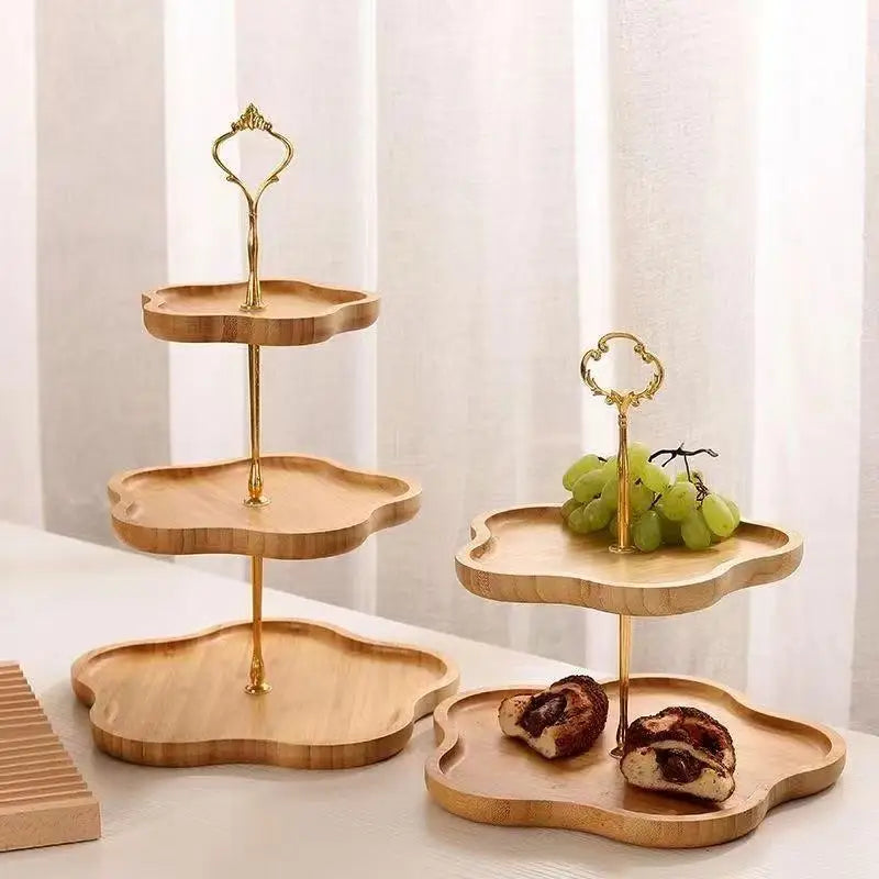 3/2-Tier Wooden Dessert & Cake Stand