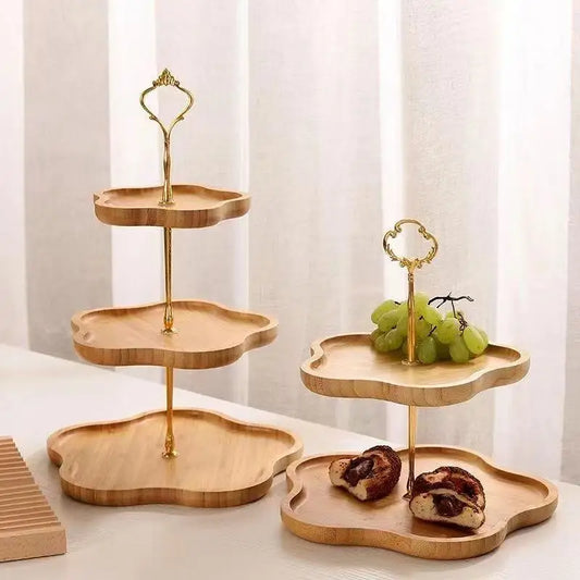 3/2-Tier Wooden Dessert & Cake Stand