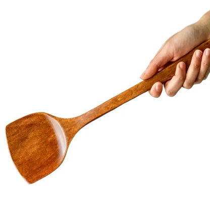 Long Wooden Cooking Spatula