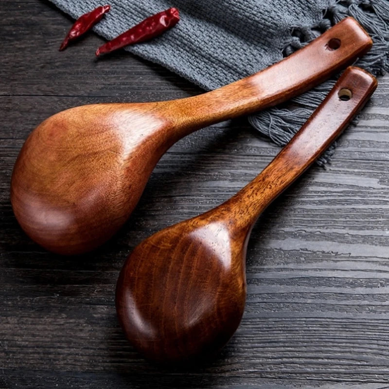 Wooden Soup Spoon with Long Handle