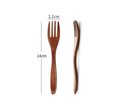 Wooden Fork Set – Natural Dessert & Salad Forks