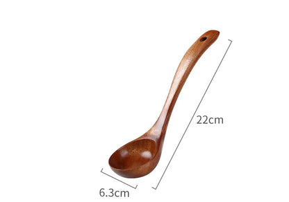 Wooden Soup Spoon with Long Handle