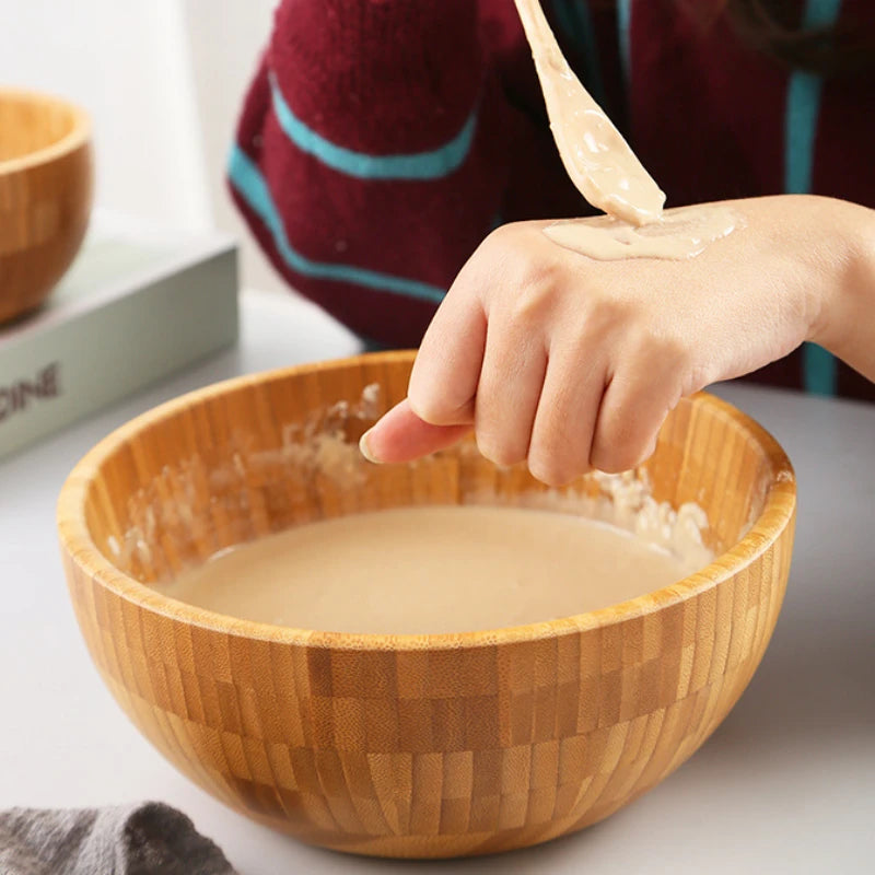 Japanese Wooden Salad Bowl – Large Bamboo Bowl