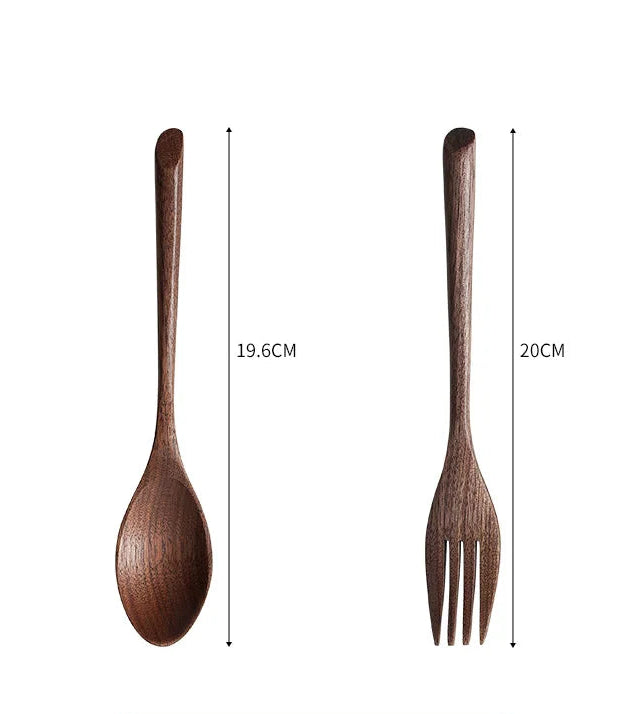 Wooden Cutlery Travel Set – Spoon, Fork & Chopsticks with Box