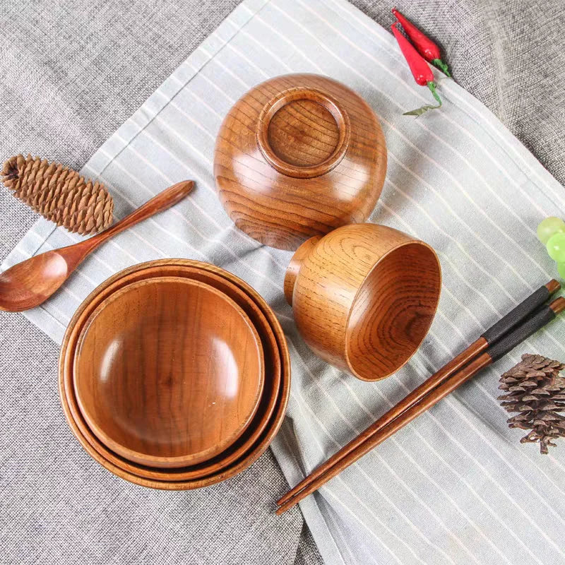 Japanese Wood Bowl Set