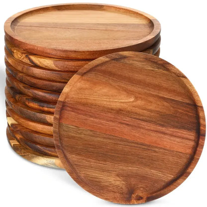 Round Wooden Dinner Plate