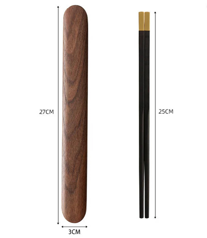 Wooden Cutlery Travel Set – Spoon, Fork & Chopsticks with Box