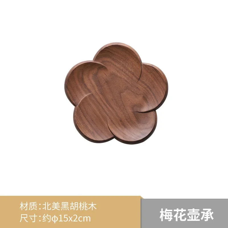 Flower-Shaped Walnut Coasters