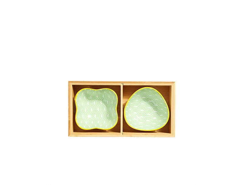 Japanese Wooden Tray – 9-Compartment Bamboo Plate