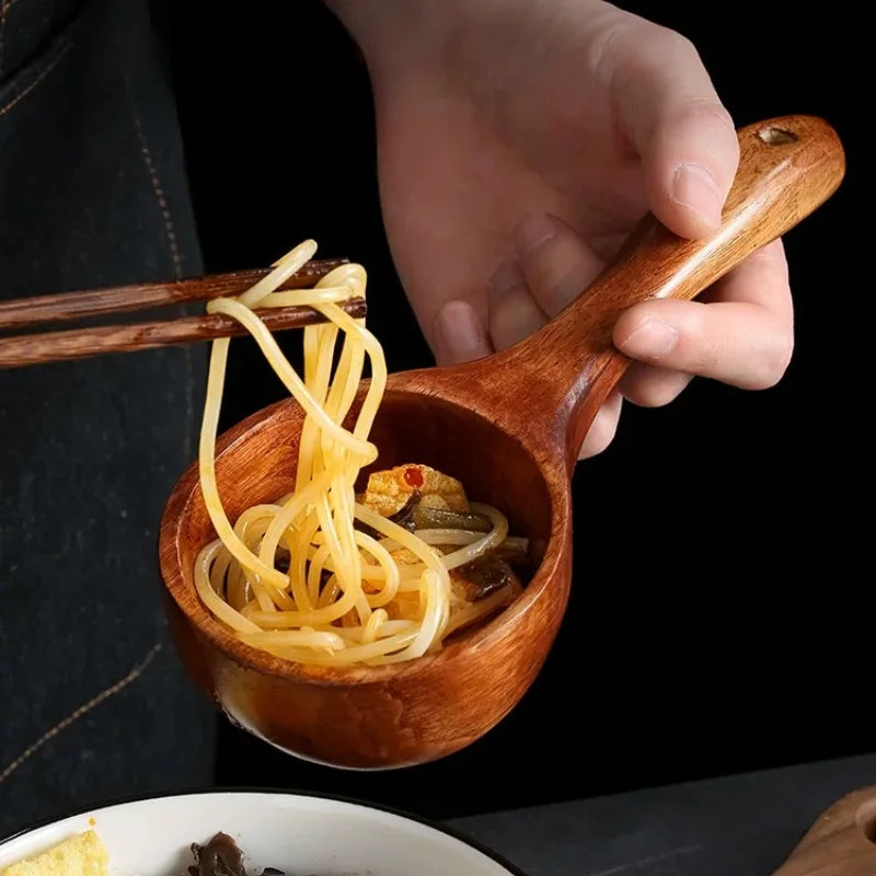 Large Wooden Scoop Spoon – Natural Kitchen Ladle