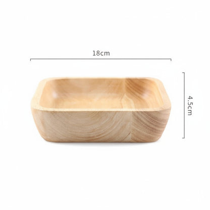 Square Wooden Bowl – Natural Oak Finish