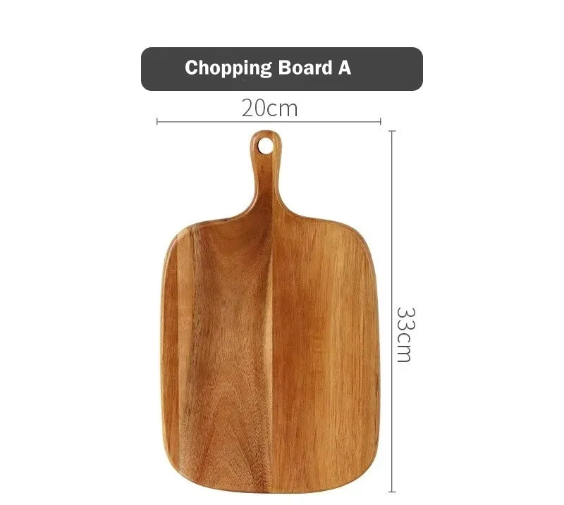 Wooden Serving Tray with Handle – Solid Wood Board