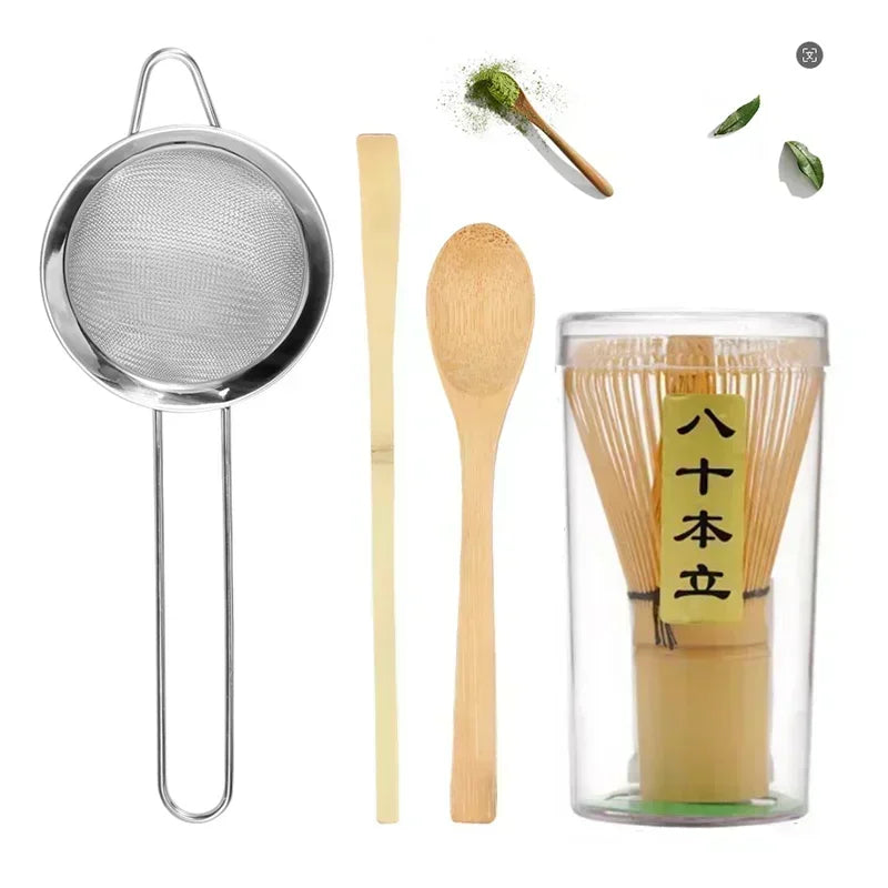 Matcha Bamboo Tea Set – 4-Pieces Kit