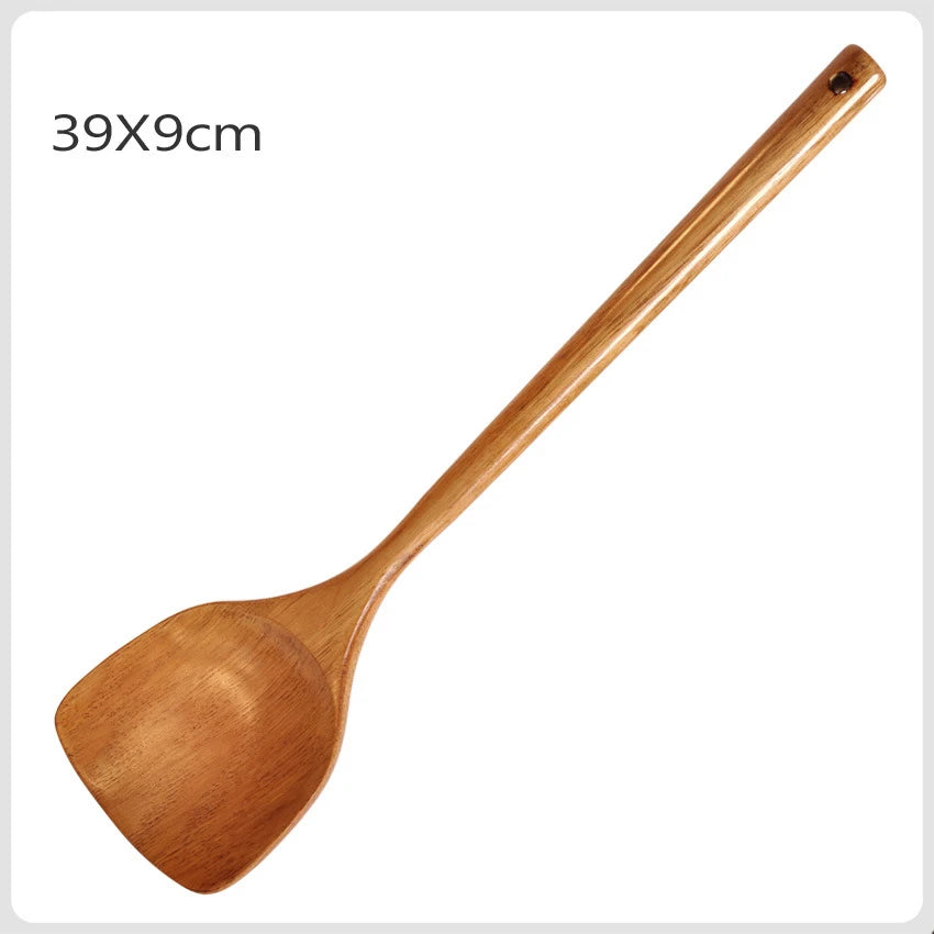 Long Wooden Cooking Spatula