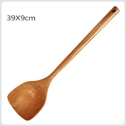 Long Wooden Cooking Spatula