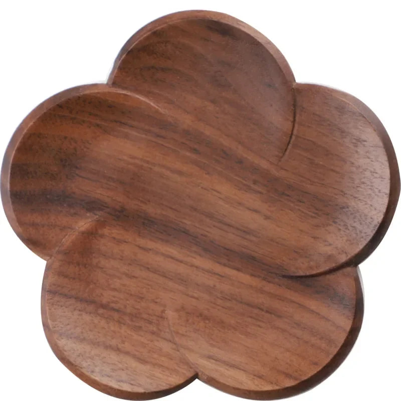 Flower-Shaped Walnut Coasters