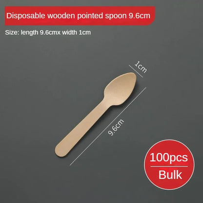 Disposable Wooden Cutlery Set – 100pcs