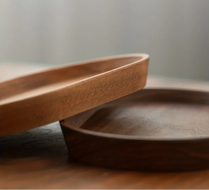 Solid Wood Oval Tray – Japanese Style Serving Plate