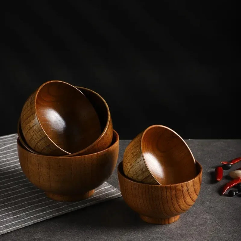 Japanese Style Wooden Soup & Rice Bowl