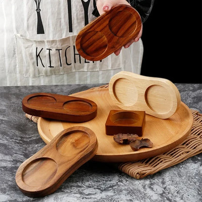 Wooden Spice Tray – Bamboo Salt & Pepper Stand