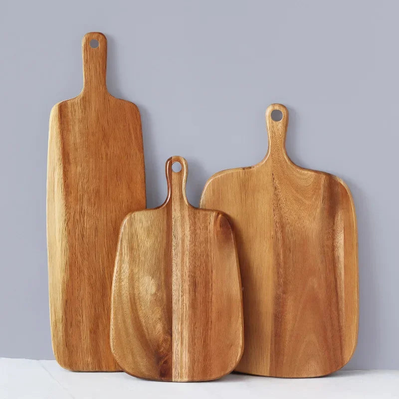 Wooden Serving Tray with Handle – Solid Wood Board