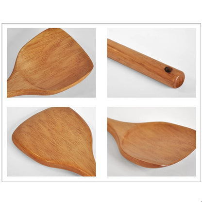 Long Wooden Cooking Spatula