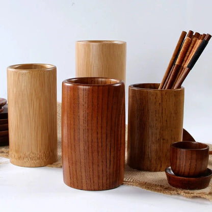 Bamboo Wooden Chopstick Holder – Kitchen Utensil Organizer