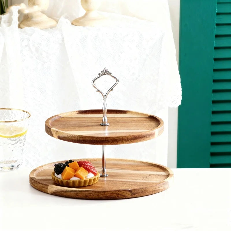 2-Tier Wooden Dessert & Display Stand