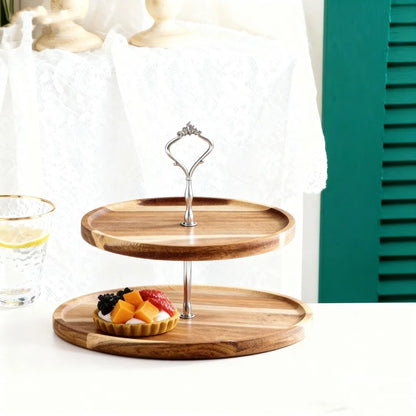2-Tier Wooden Dessert & Display Stand