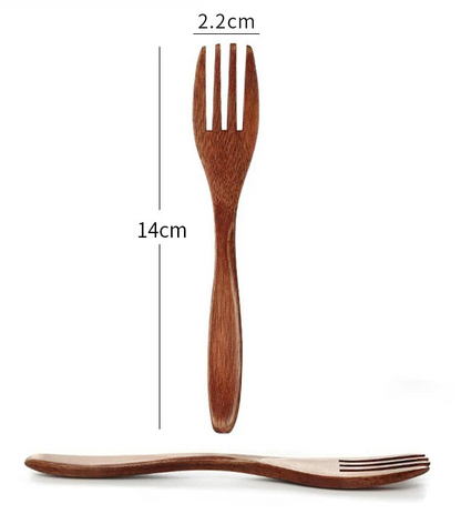 Mini Wooden Spoon & Fork Set – Coffee & Dessert Utensils