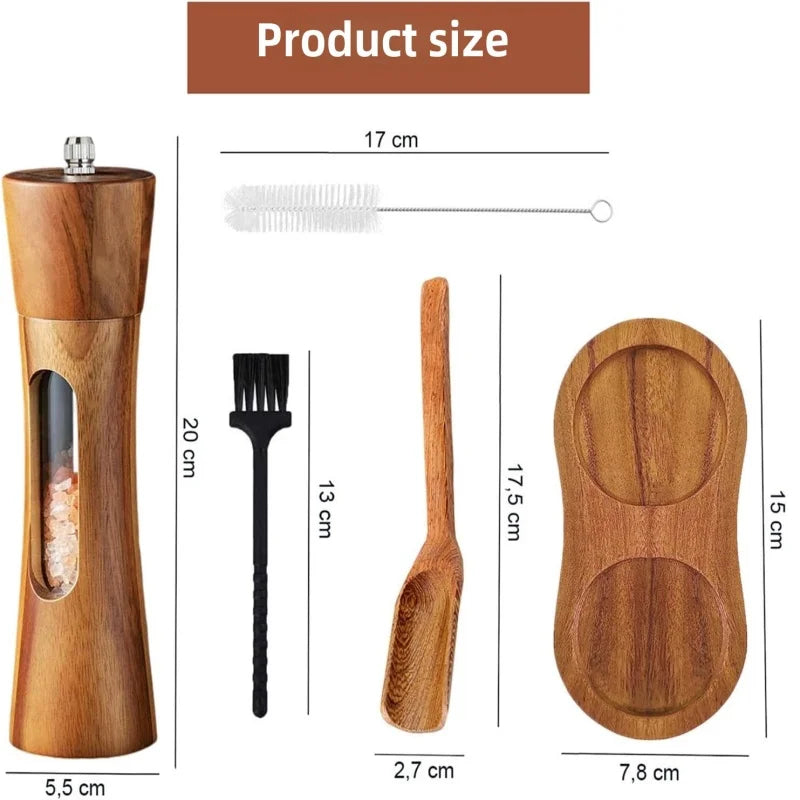 Wooden Salt & Pepper Grinder Set