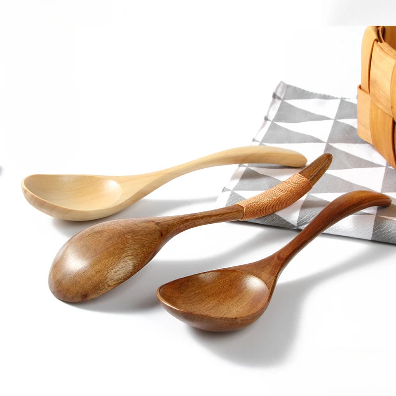 Wooden Soup Spoon Set – Solid Wood Kitchen Utensils