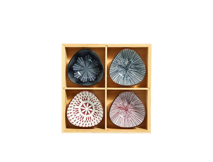 Japanese Wooden Tray – 9-Compartment Bamboo Plate