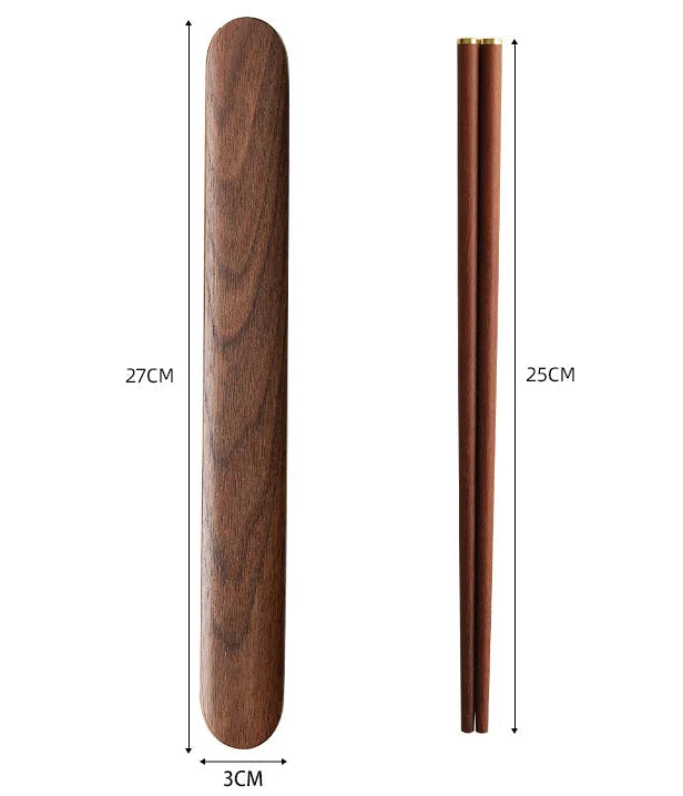 Wooden Cutlery Travel Set – Spoon, Fork & Chopsticks with Box