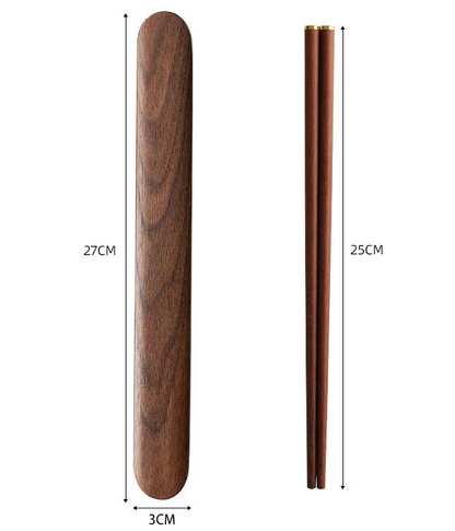 Wooden Cutlery Travel Set – Spoon, Fork & Chopsticks with Box