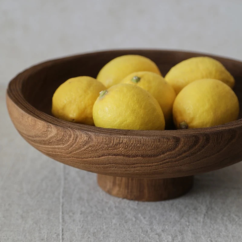 Natural Wooden Fruit Bowl – Wabi-Sabi Style