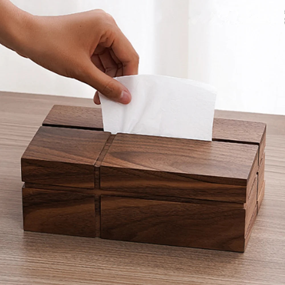 Walnut Tissue Organizer