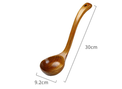 Wooden Soup Spoon with Long Handle