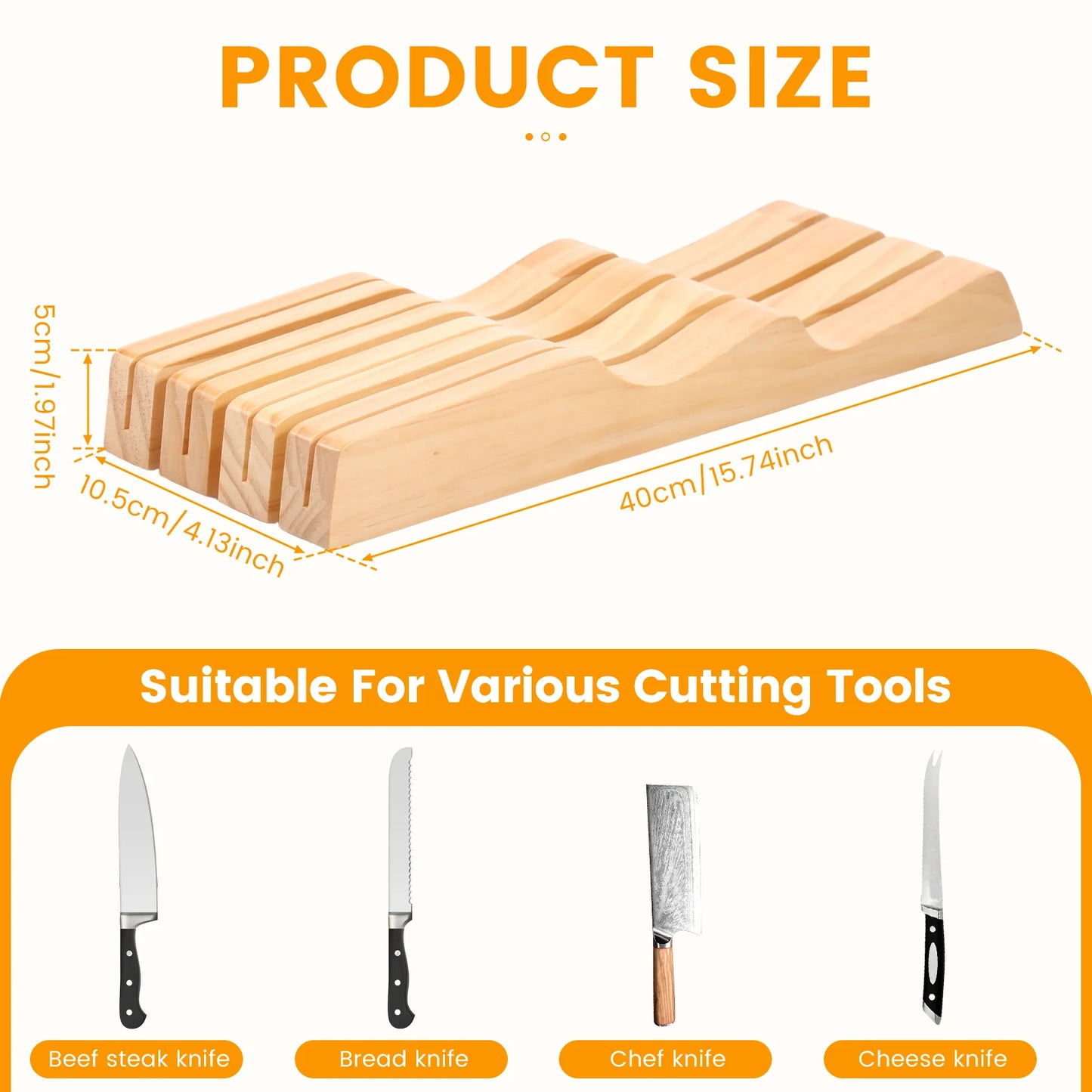 Wooden Knife Storage Rack