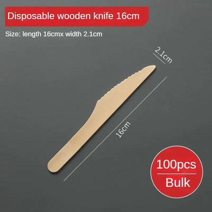 Disposable Wooden Cutlery Set – 100pcs
