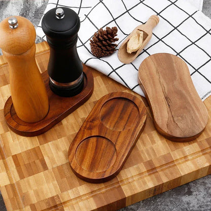Wooden Spice Tray – Bamboo Salt & Pepper Stand